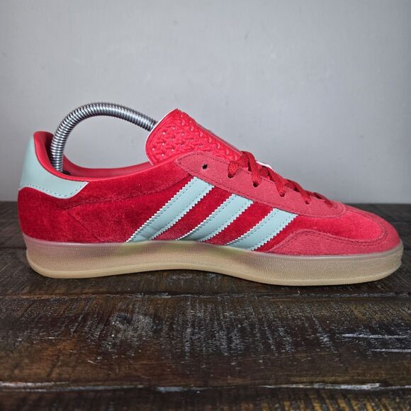 NEW adidas Gazelle Indoor Womens Size 8 Shoes Better Scarlet Hazy Green IG6786 - Picture 8 of 11